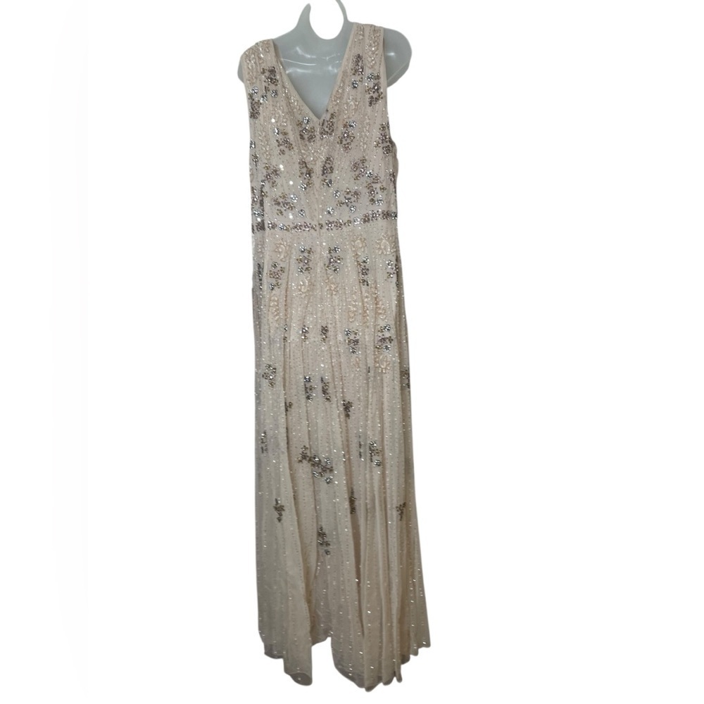 Mac Duggal New 93575 Sleeveless Blush Embellished Evening Gown Size 18 - Picture 2 of 8